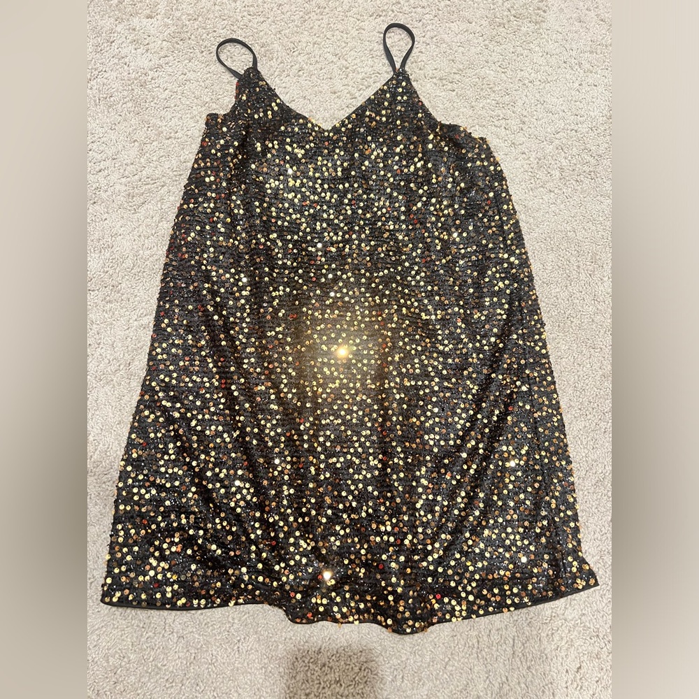 Mini scrappy Sparkle party dress Gold/Black